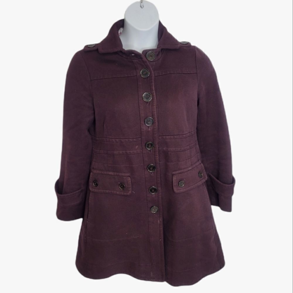 MARC JACOBS peacoat‎ purple button up cotton jacket M